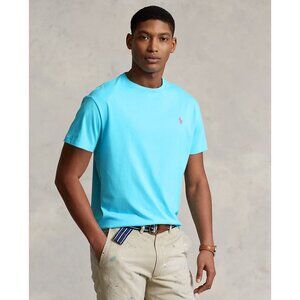 Polo Ralph Lauren XL Sky Blue Jersey Crew Neck T-Shirt 100% Cotton Preppy Money